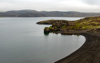 Nearly black sand of Iceland's coast